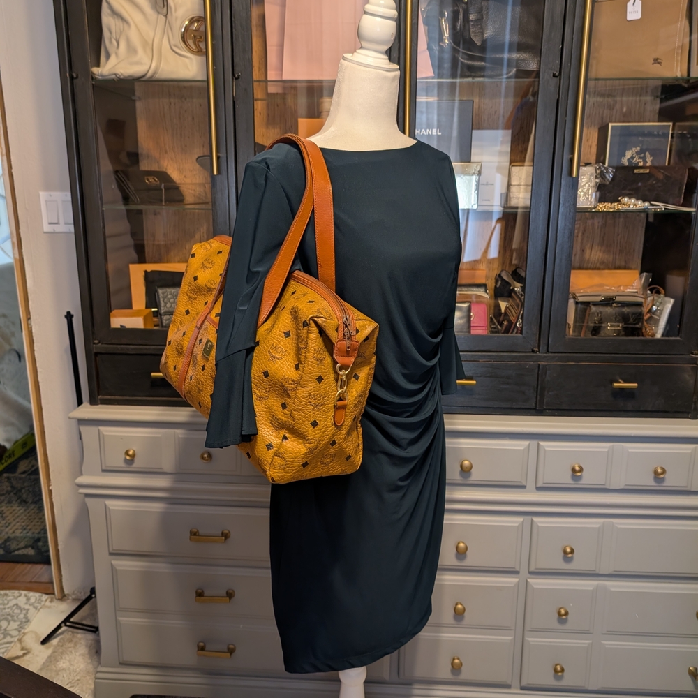 Authentic MCM Brown Leather Bag Golf Collection - Picture 9 of 12